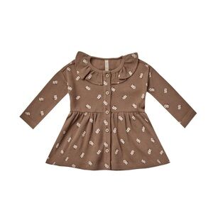 Quincy Mae Waffle Button Dress - Cocoa Floral